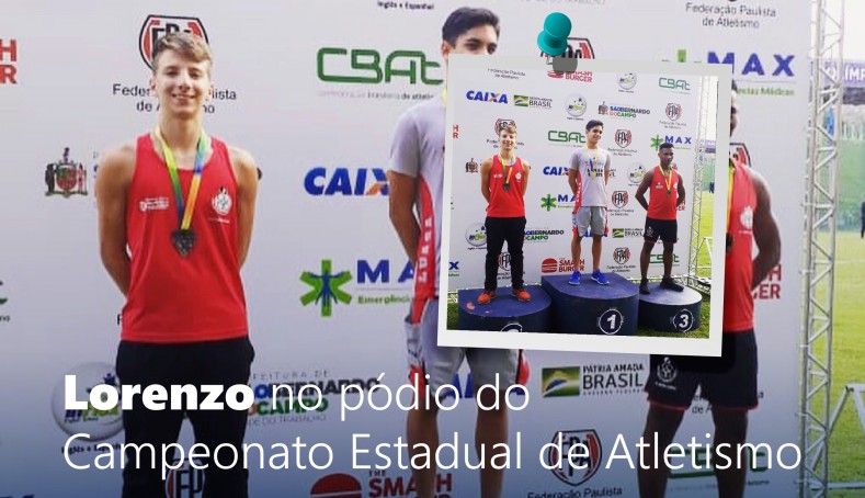 Lorenzo Peruchin sobe ao pódio no Campeonato Estadual de Atletismo